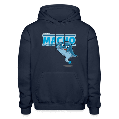 Macho Manta Ray Character Comfort Adult Hoodie - navy