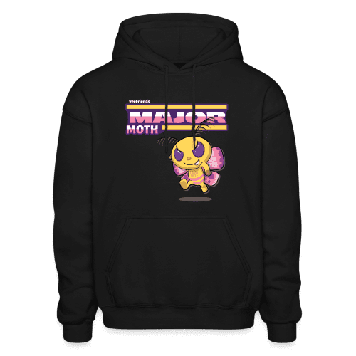 Major Moth Character Comfort Adult Hoodie - black