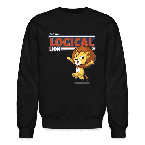 Logical Lion Character Comfort Adult Crewneck Sweatshirt - black