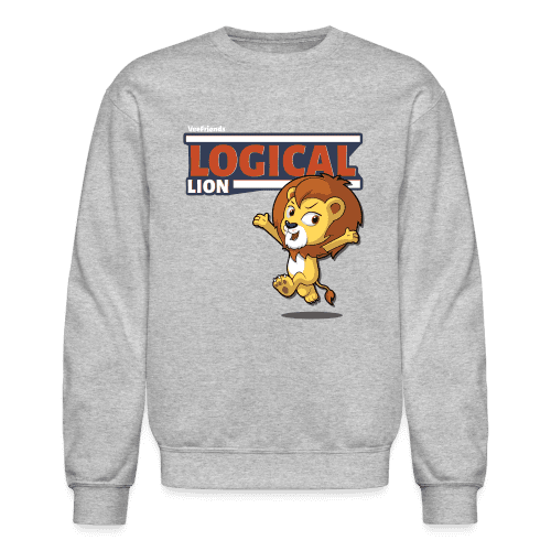 Logical Lion Character Comfort Adult Crewneck Sweatshirt - heather gray