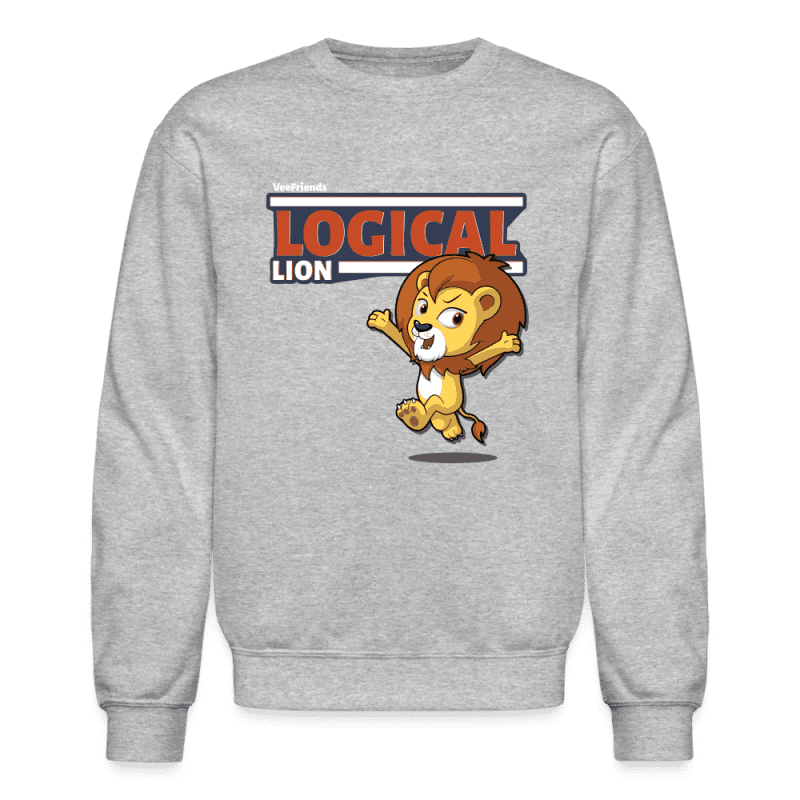 Logical Lion Character Comfort Adult Crewneck Sweatshirt - heather gray