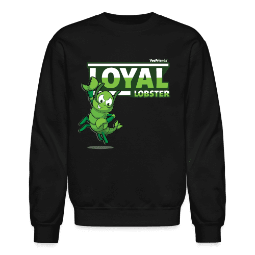 Loyal Lobster Character Comfort Adult Crewneck Sweatshirt - black