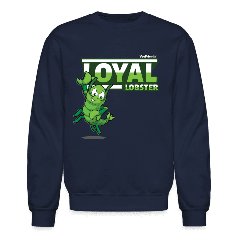 Loyal Lobster Character Comfort Adult Crewneck Sweatshirt - navy