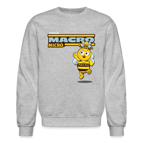 Macro Micro Character Comfort Adult Crewneck Sweatshirt - heather gray