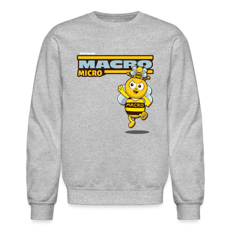 Macro Micro Character Comfort Adult Crewneck Sweatshirt - heather gray