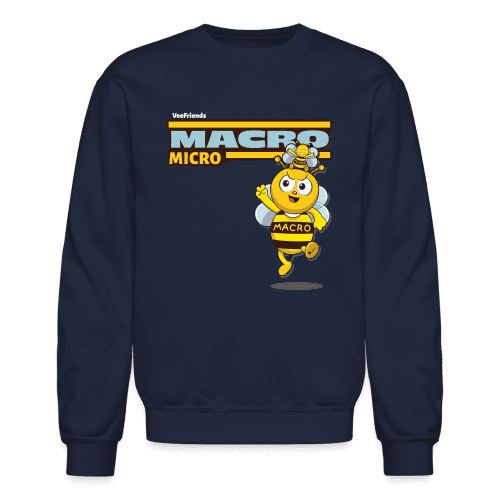 Macro Micro Character Comfort Adult Crewneck Sweatshirt - navy