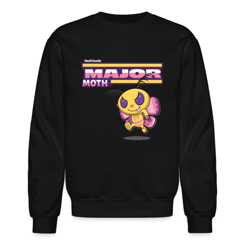 Major Moth Character Comfort Adult Crewneck Sweatshirt - black