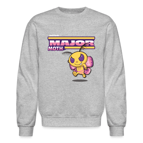 Major Moth Character Comfort Adult Crewneck Sweatshirt - heather gray