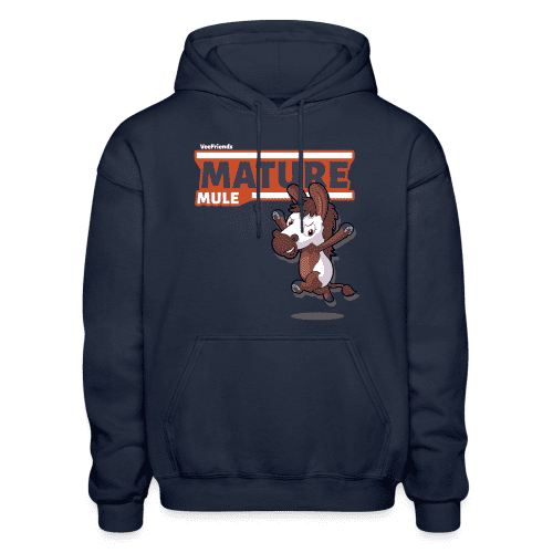 Mature Mule Character Comfort Adult Hoodie - navy