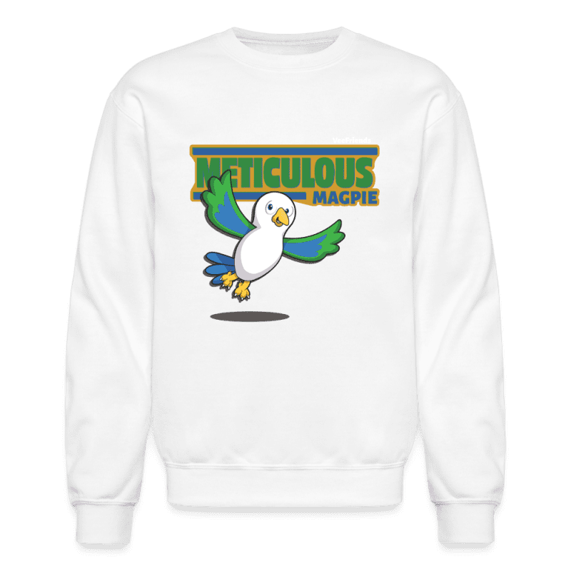 Meticulous Magpie Character Comfort Adult Crewneck Sweatshirt - white