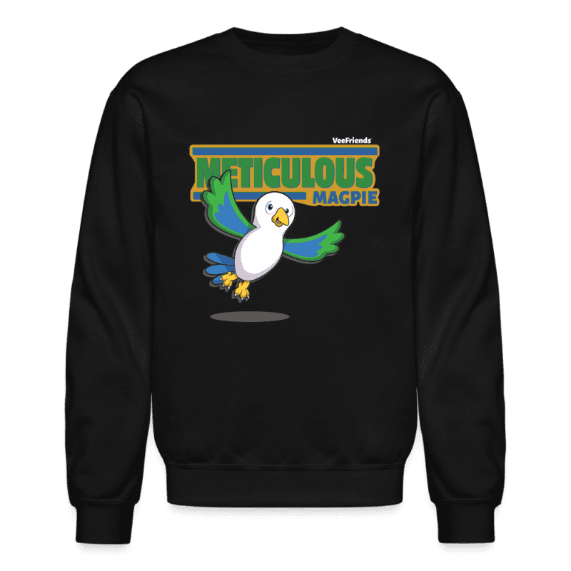 Meticulous Magpie Character Comfort Adult Crewneck Sweatshirt - black