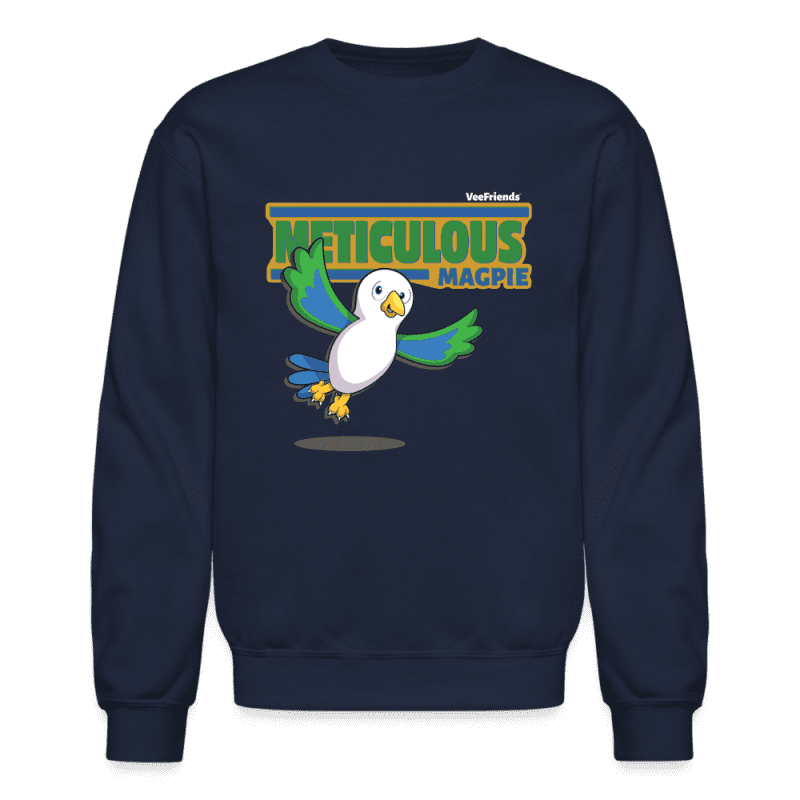 Meticulous Magpie Character Comfort Adult Crewneck Sweatshirt - navy