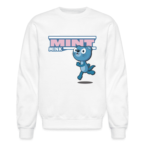 Mint Mink Character Comfort Adult Crewneck Sweatshirt - white