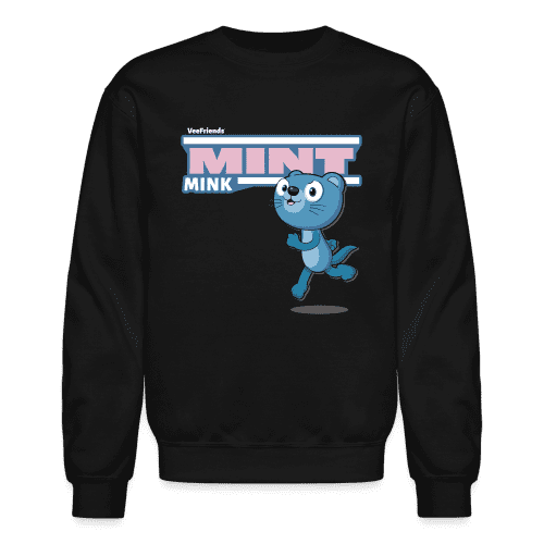 Mint Mink Character Comfort Adult Crewneck Sweatshirt - black