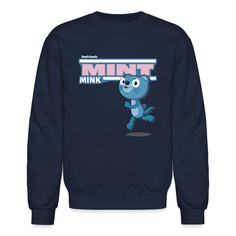 Mint Mink Character Comfort Adult Crewneck Sweatshirt - navy