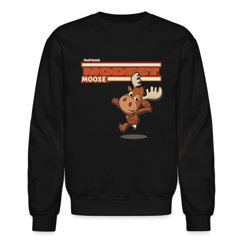 Modest Moose Character Comfort Adult Crewneck Sweatshirt - black