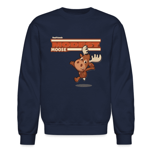 Modest Moose Character Comfort Adult Crewneck Sweatshirt - navy