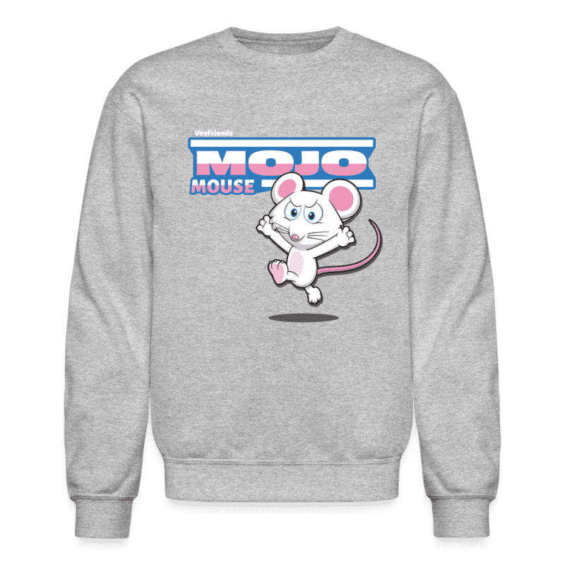 Mojo Mouse Character Comfort Adult Crewneck Sweatshirt - heather gray