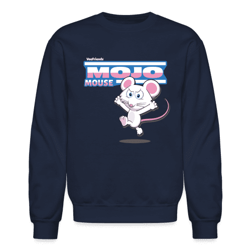 Mojo Mouse Character Comfort Adult Crewneck Sweatshirt - navy