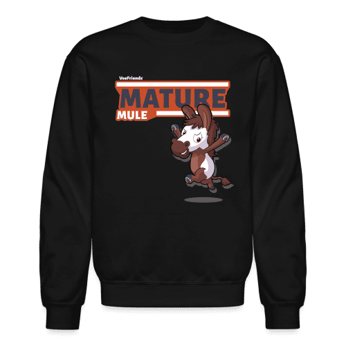 Mature Mule Character Comfort Adult Crewneck Sweatshirt - black