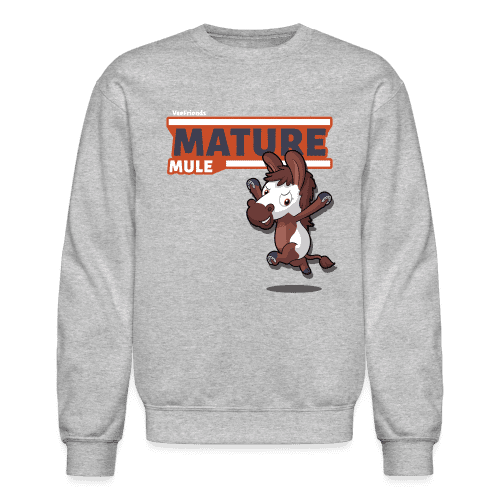 Mature Mule Character Comfort Adult Crewneck Sweatshirt - heather gray