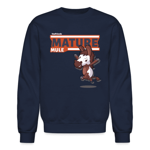 Mature Mule Character Comfort Adult Crewneck Sweatshirt - navy