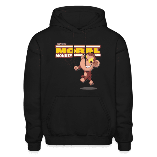 Moral Monkey Character Comfort Adult Hoodie - black