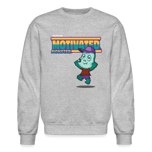 Motivated Monster Character Comfort Adult Crewneck Sweatshirt - heather gray