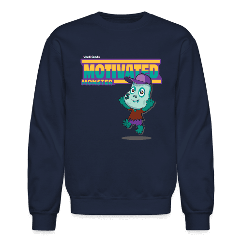 Motivated Monster Character Comfort Adult Crewneck Sweatshirt - navy