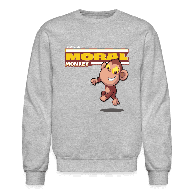 Moral Monkey Character Comfort Adult Crewneck Sweatshirt - heather gray