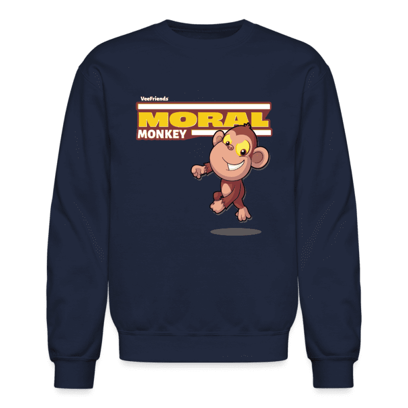 Moral Monkey Character Comfort Adult Crewneck Sweatshirt - navy