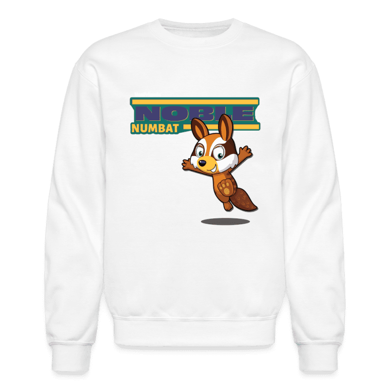 Noble Numbat Character Comfort Adult Crewneck Sweatshirt - white