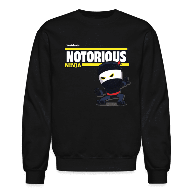 Notorious Ninja Character Comfort Adult Crewneck Sweatshirt - black