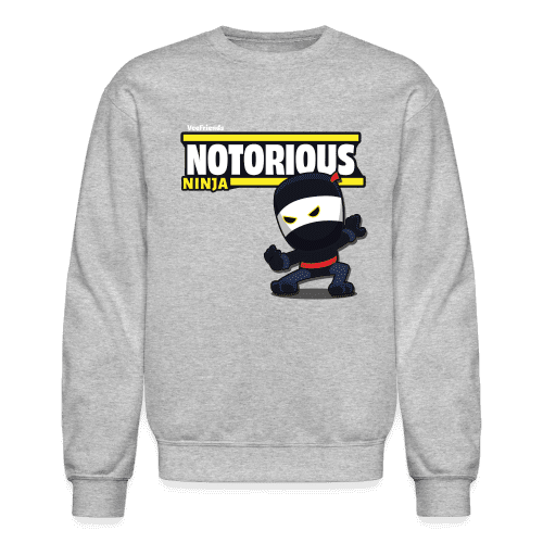 Notorious Ninja Character Comfort Adult Crewneck Sweatshirt - heather gray