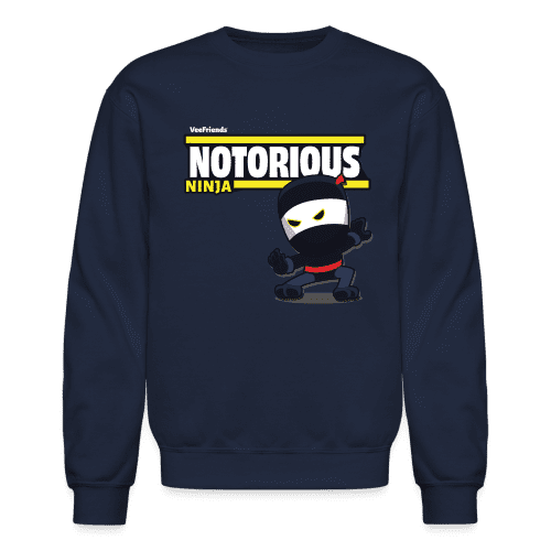 Notorious Ninja Character Comfort Adult Crewneck Sweatshirt - navy