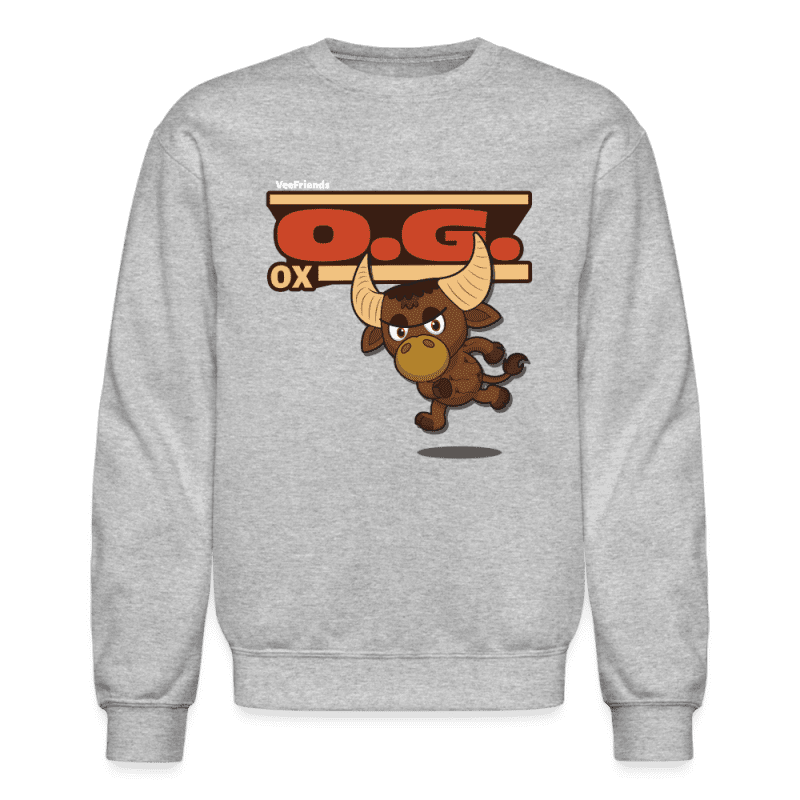 O.G. Ox Character Comfort Adult Crewneck Sweatshirt - heather gray