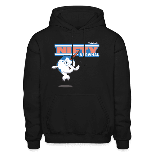 Nifty Narwhal Character Comfort Adult Hoodie - black