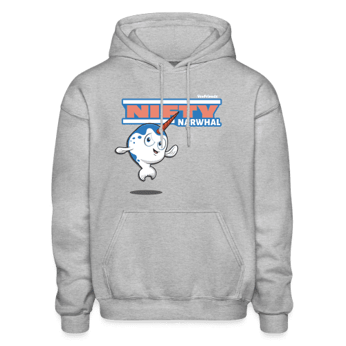 Nifty Narwhal Character Comfort Adult Hoodie - heather gray