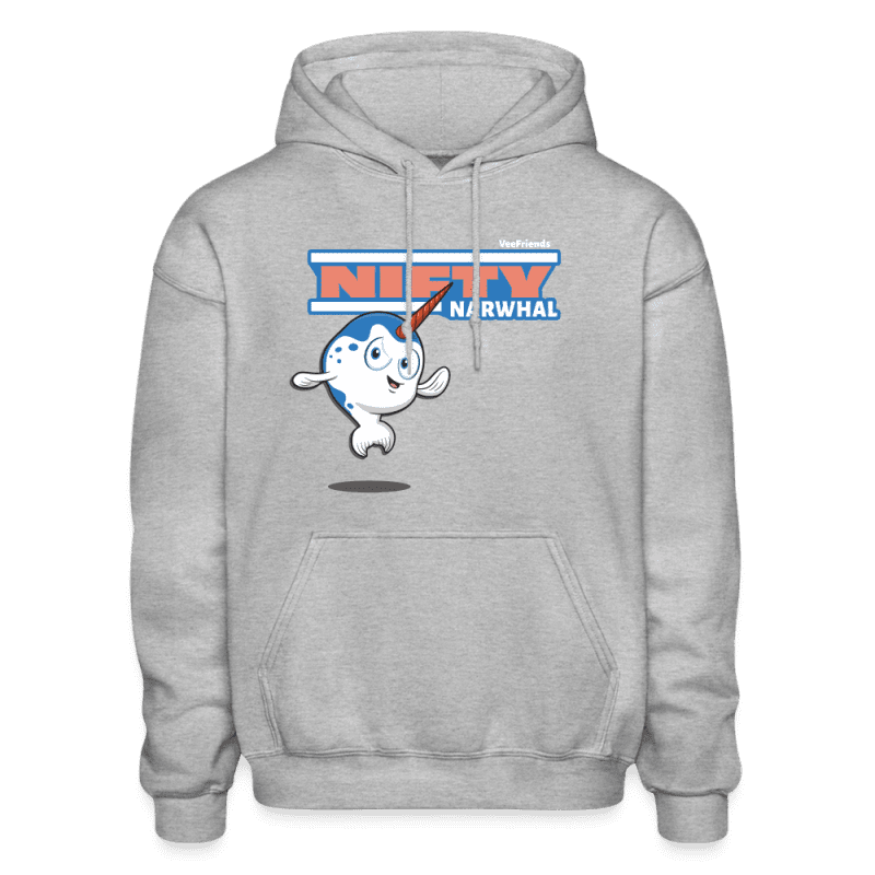 Nifty Narwhal Character Comfort Adult Hoodie - heather gray