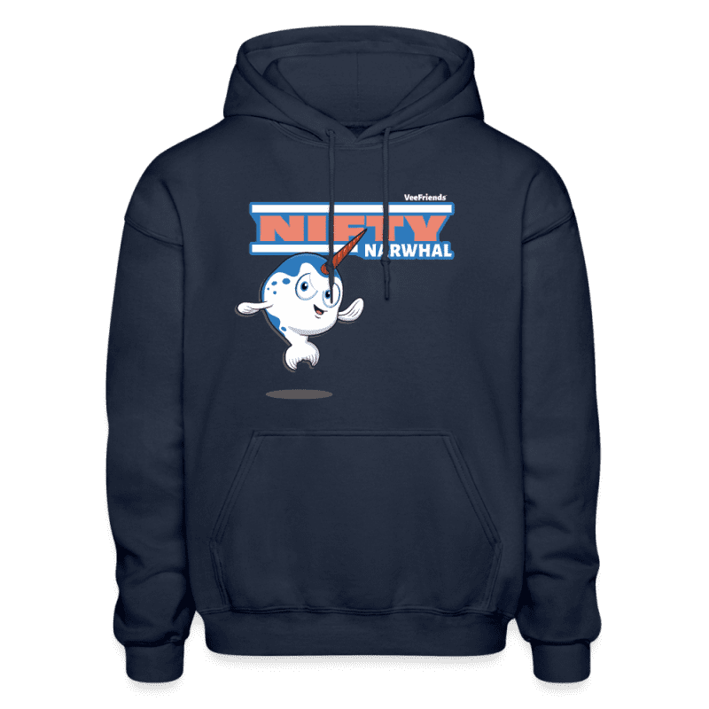 Nifty Narwhal Character Comfort Adult Hoodie - navy