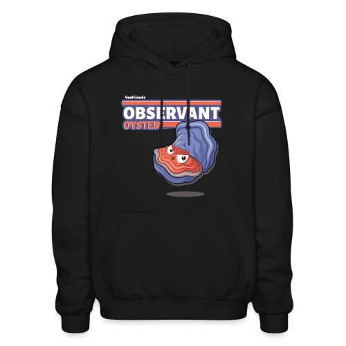 Observant Oyster Character Comfort Adult Hoodie - black