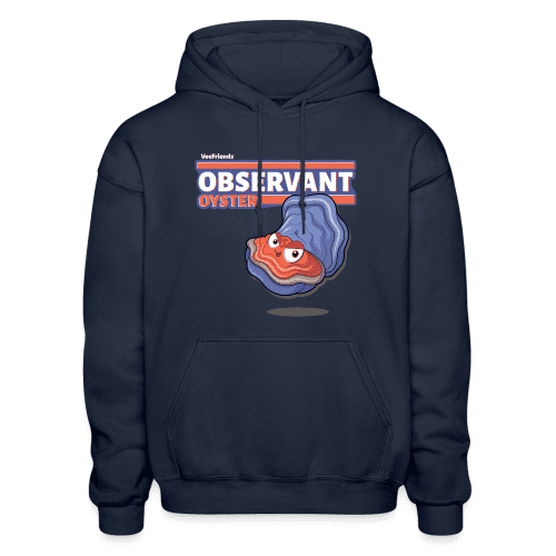 Observant Oyster Character Comfort Adult Hoodie - navy