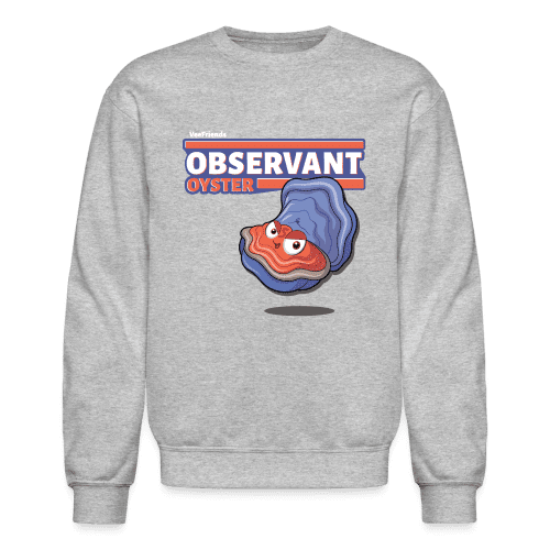 Observant Oyster Character Comfort Adult Crewneck Sweatshirt - heather gray