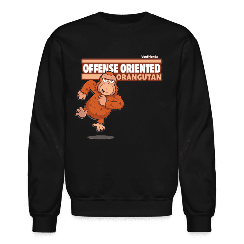 Offense Oriented Orangutan Character Comfort Adult Crewneck Sweatshirt - black