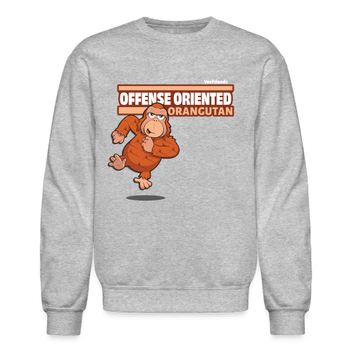 Offense Oriented Orangutan Character Comfort Adult Crewneck Sweatshirt - heather gray