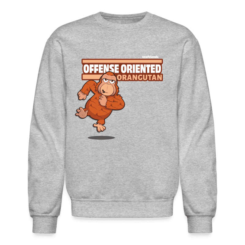 Offense Oriented Orangutan Character Comfort Adult Crewneck Sweatshirt - heather gray