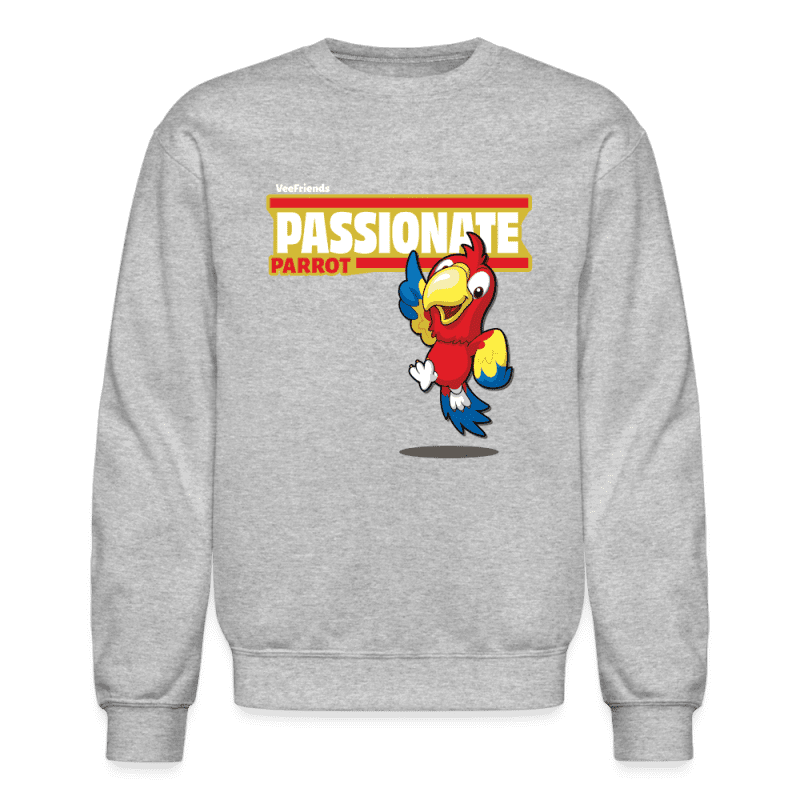 Passionate Parrot Character Comfort Adult Crewneck Sweatshirt - heather gray