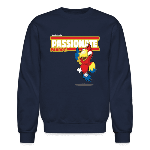 Passionate Parrot Character Comfort Adult Crewneck Sweatshirt - navy