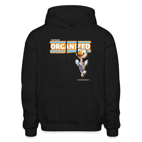 Organized Ostrich Character Comfort Adult Hoodie - black