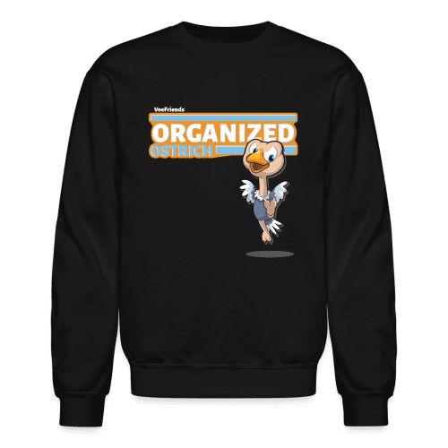 Organized Ostrich Character Comfort Adult Crewneck Sweatshirt - black